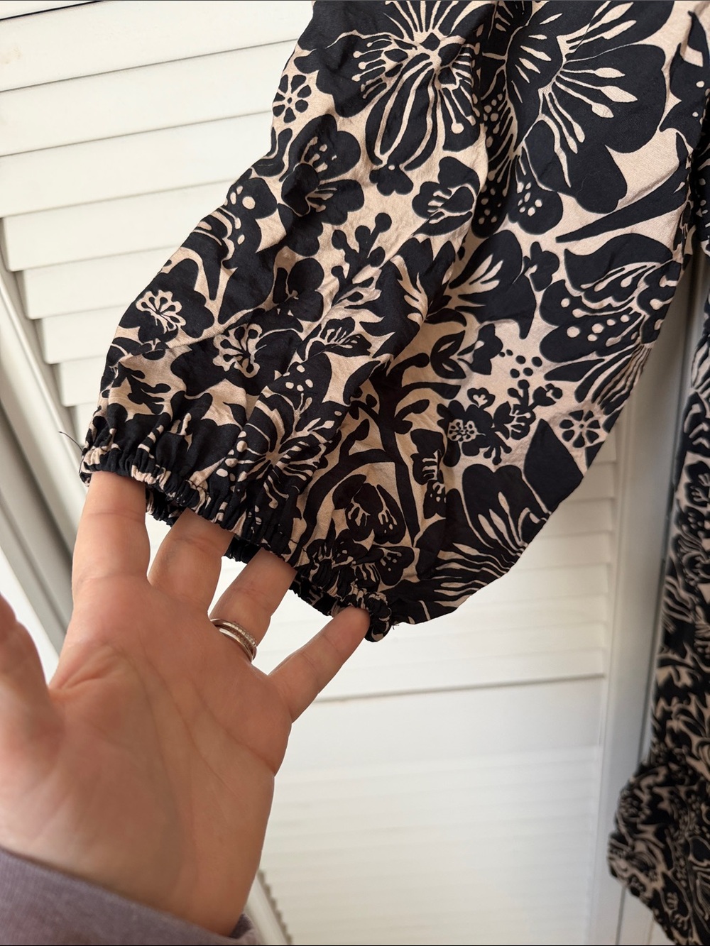 Sonoma Black and Beige Floral Midi Dress - Picture 3 of 3